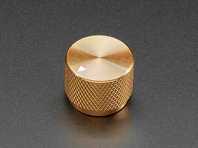 Anodized Aluminum Machined Knob - Gold - 20mm Diameter