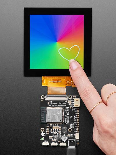 Adafruit 3.4in Square RGB-666 TTL TFT Display with Touchscreen