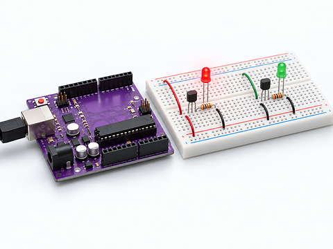 Switch LEDs with NPN transistors