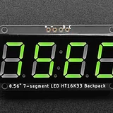Adafruit 0.56in 4-Digit 7-Segment Display Backpack - Green - Image 1