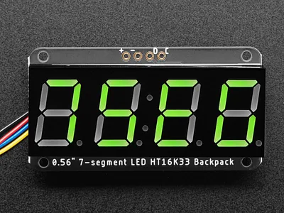 Adafruit 0.56in 4-Digit 7-Segment Display Backpack - Green