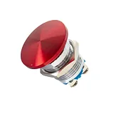 16mm Metal Mushroom Head Pushbutton - Red - Image 1