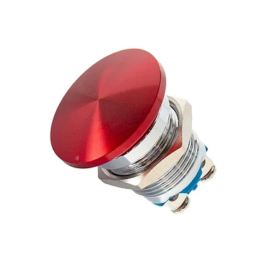 16mm Metal Mushroom Head Pushbutton - Red