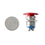 16mm Metal Mushroom Head Pushbutton - Red - Image 6