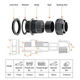 Waterproof Cable Gland PG7L Grey - 5 Pack - Image 5
