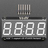 Adafruit 0.56in 4-Digit 7-Segment Display Backpack - Green - Image 4