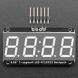 Adafruit 0.56in 4-Digit 7-Segment Display Backpack - Green - Image 4