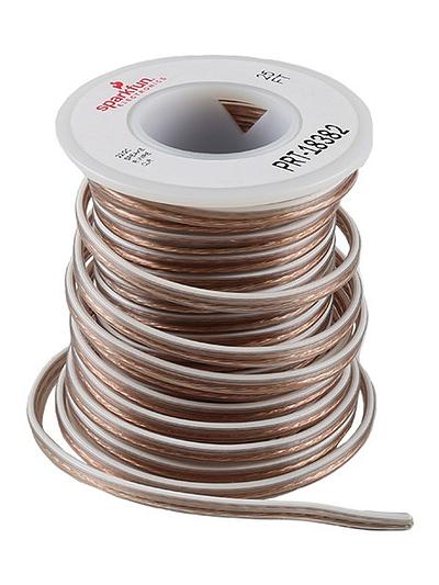 Hook-up Wire 2-Conductor - Clear (22AWG-7x30, Stranded, 25ft)