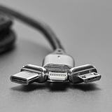 Woven USB A Cable with Magnetic Tips - Micro B, Type C, and iOS - Image 2