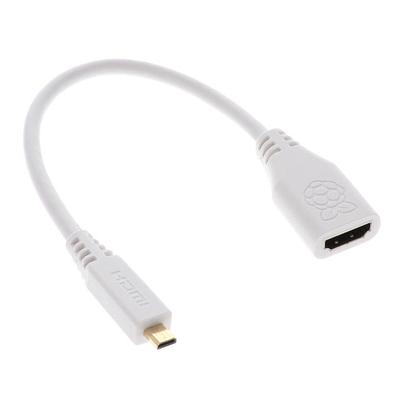 Micro HDMI Male to HDMI Female Cable — 23cm White