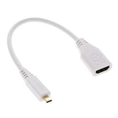 Micro HDMI Male to HDMI Female Cable — 23cm White