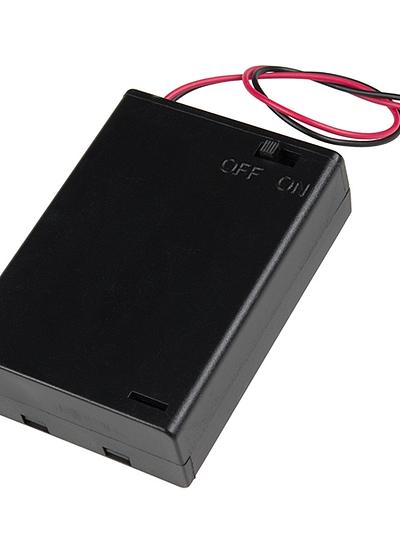 Battery Holder 3xAA with Cover and Switch - JST Connector