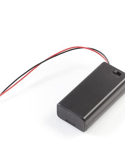 Battery Holder 2xAA with Cover and Switch
