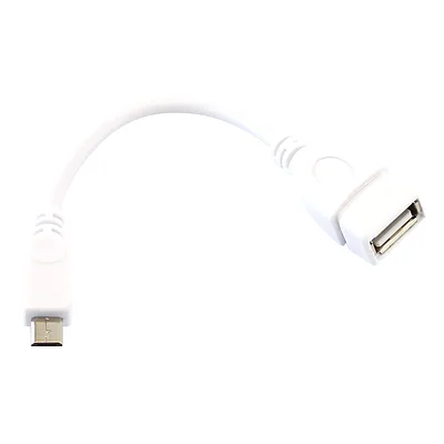 USB A Female to Micro USB Male Cable 8cm White