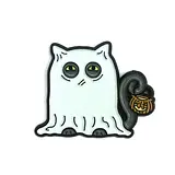 Spooky Halloween Kitty Enamel Pin - Image 1