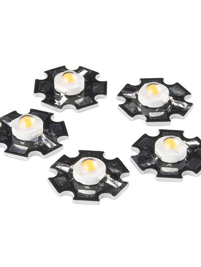 LED - 3W Aluminum PCB (5 Pack, Warm White)