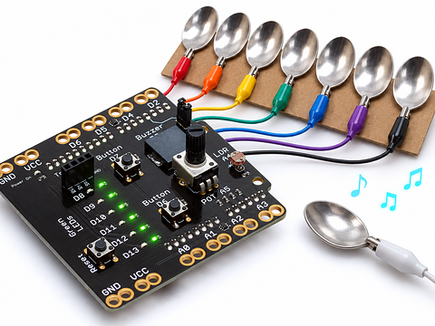 Build a seven-key spoon piano