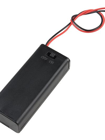 Battery Holder - 2xAAA with Cover and Switch