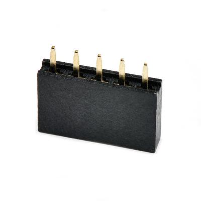 5-Pin Female Straight Header - PTH, 0.1in Pitch