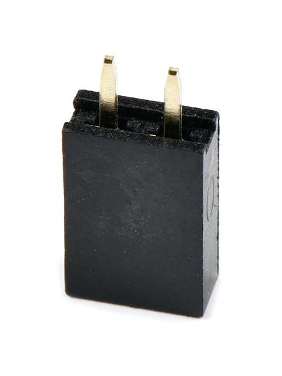 2-Pin Female Straight Header - PTH, 0.1in
