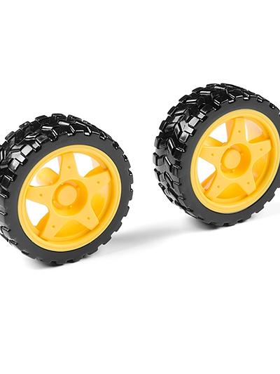 Wheel - 65mm (Rubber Tire, Pair)