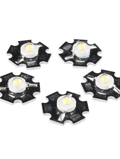 LED - 3W Aluminum PCB (5 Pack, Cool White)