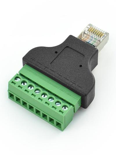DFRobot RJ45 Male Plug to 8-Pin Terminal Block