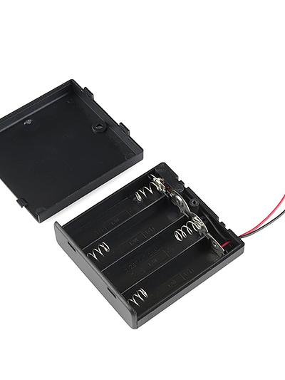 Battery Holder 4xAA with Cover and Switch