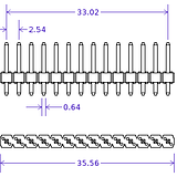 Straight Male Header - 14 Pin, Gold Plated, 2.54mm - Image 4