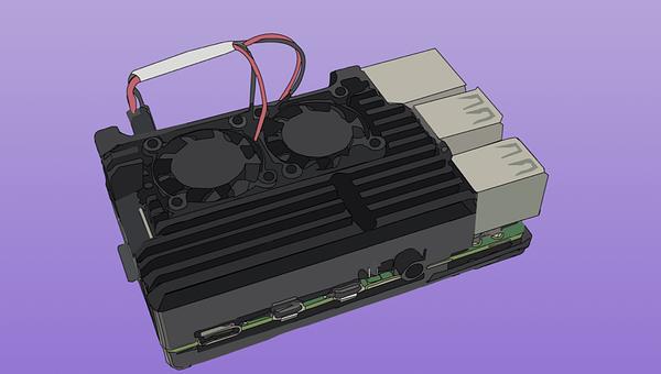Armour Case with Dual Cooling Fan for Raspberry Pi 4