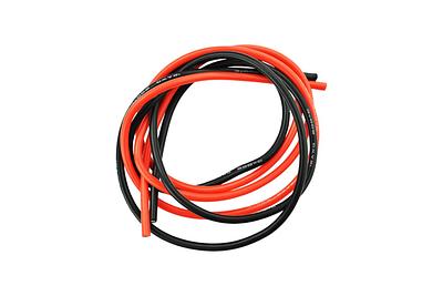 High-Temperature Silicone Wire Pair 12AWG 4mm² 1m Red/Black