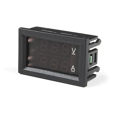 Digital DC Voltmeter/Ammeter 30V 10A - Red/Blue