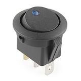 Rocker Switch - Round w/ Blue LED - Image 1