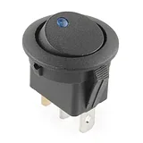 Rocker Switch - Round w/ Blue LED - Image 1