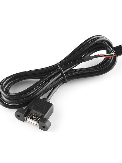 Panel Mount USB to 4-pin Female Header Cable - 6'