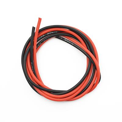 14AWG High-Temperature Silicone Wire Pair - 1m Red/Black