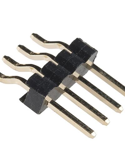 Header - 4-pin Male (SMD, 0.1, Right Angle)