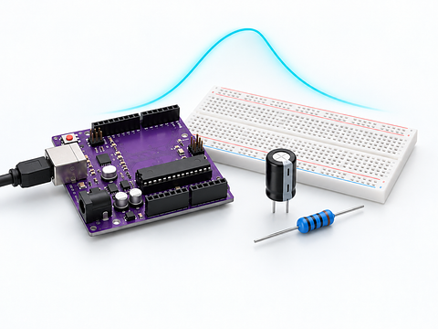 Watch a capacitor charge and discharge