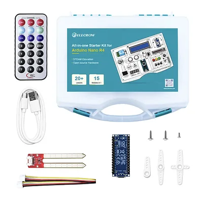All-in-one Starter Kit for Arduino NANO R4 with 20 lessons and 16 modules