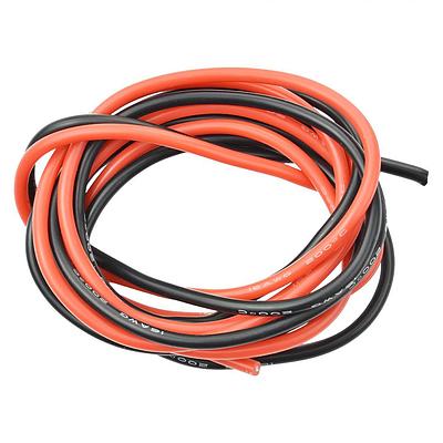 16AWG High-Temperature Silicone Wire Pair - Red/Black 1m