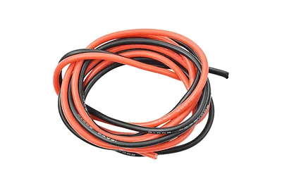 16AWG High-Temperature Silicone Wire Pair - Red/Black 1m
