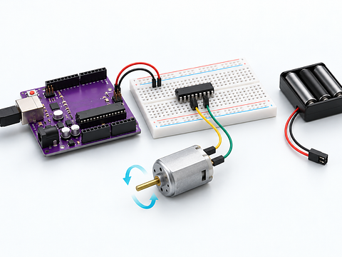 Reverse a DC motor with the L293D