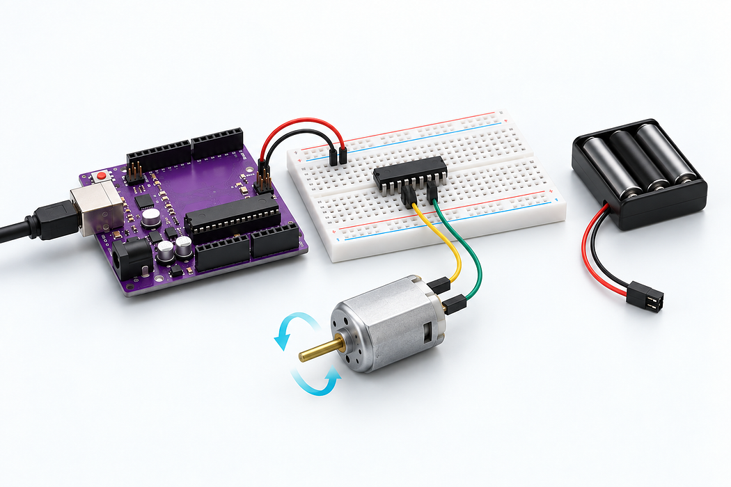 Reverse a DC motor with the L293D