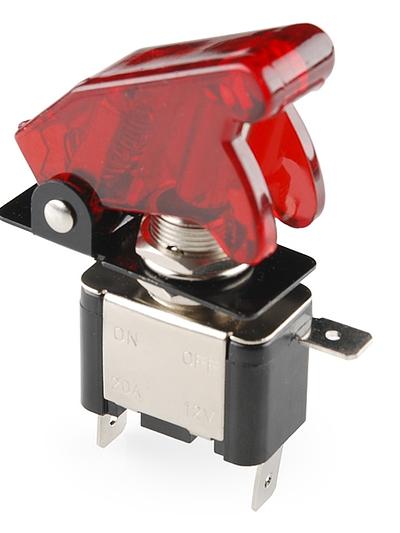 Toggle Switch and Cover - Illuminated (Red)