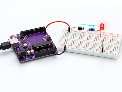 See how a diode controls current direction
