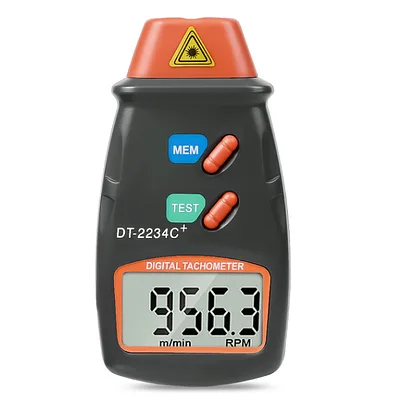 Digital Laser Tachometer - Non-Contact RPM Meter, 2.5 to 99,999 RPM