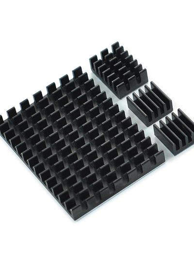 Black Aluminium Heatsink Kit for Raspberry Pi 4B