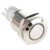 16mm Metal SPDT Momentary Pushbutton - Yellow LED Ring - Image 1