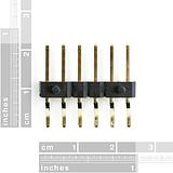 Header - 6-pin Male (SMD, 0.1, Right Angle) - Image 2
