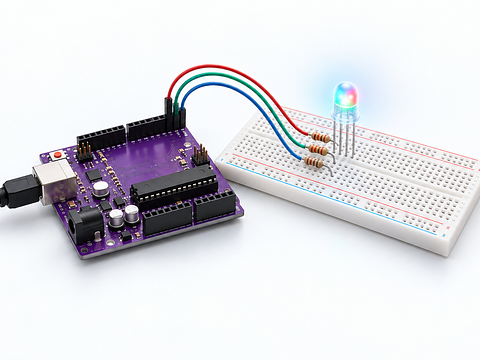 Mix colour with the RGB LED